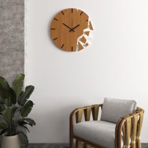 ساعة جدارية خشبية اورا - اسود