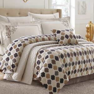 طقم لحاف صيفي قطن مزدوج باولا - 8 قطع - متعدد الالوان