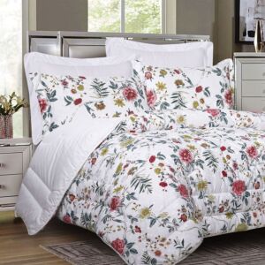 طقم لحاف روز لاند صيفي مزدوج قطن جاكارد - 6 قطع - ابيض