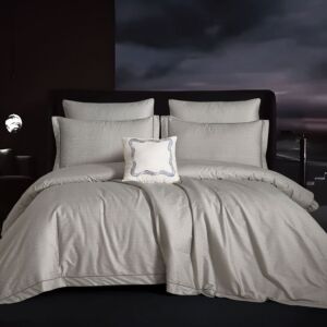 طقم لحاف ألينا صيفي مزدوج فاخر قطن - 7 قطع - رمادي