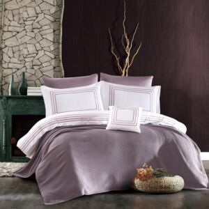 طقم لحاف سان ديجو صيفي مزدوج فاخر قطن 8 قطع - ليلكي