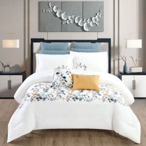 لحاف مزدوج صيفي كوموريبي مطرز فاخر - 10 قطع - ابيض