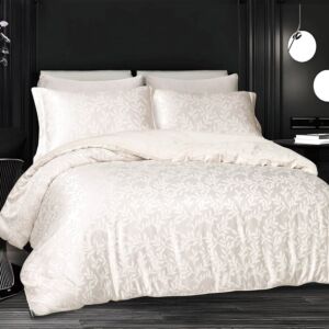 لحاف جوما شتوي كوين 200x150 سم مخمل جاكارد - 4 قطع - بيج فاتح