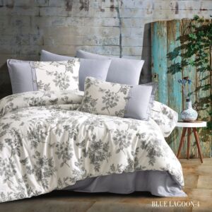 طقم لحاف مزدوج قطن صيفي بلو لاجون - 6 قطع