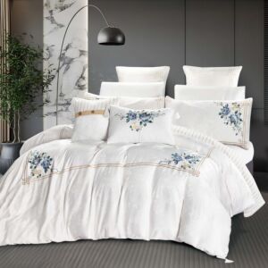 طقم لحاف مزدوج صيفي براندو - 10 قطع - كريمي