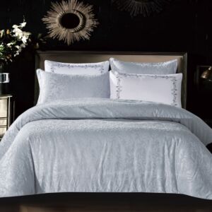 طقم لحاف مزدوج صيفي آلين جاكارد - 6 قطع - رمادي