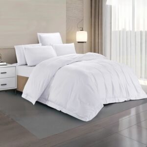 طقم لحاف إلفين صيفي مزدوج 600 غرزة - 7 قطع - أبيض