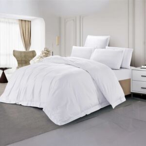 طقم لحاف إلفين صيفي مزدوج 400 غرزة - 7 قطع - أبيض