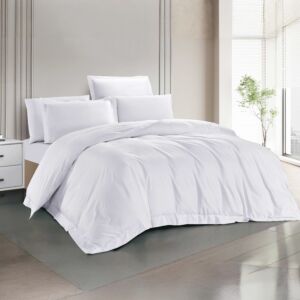 طقم لحاف إلفين صيفي مزدوج 250 غرزة - 7 قطع - أبيض