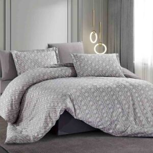 طقم لحاف بريـرا صيفي مزدوج 6 قطع 260x240 سم - رمادي