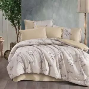 لحاف مزدوج صيفي إنسيجام - بيج ورمادي