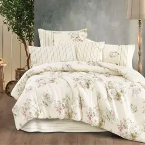 لحاف مزدوج صيفي إنسيجام - كريمي واخضر