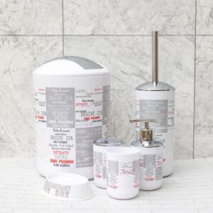 طقم إكسسوارات حمام 6 قطع - أبيض ومتعدد الالوان