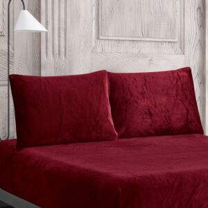 طقم غطاء وسادة مخمل ديارا - قطعتين - احمر