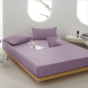 طقم لحاف صيفي قطن مفرد ونص رامو - 4 قطع - ليلكي