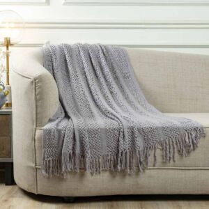 شال كنب اكريليك سالين - رمادي