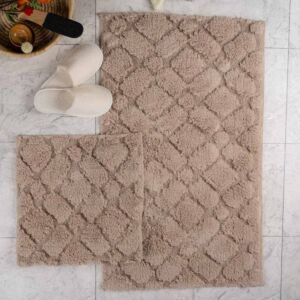 طقم دعاسة أرضية فيانا تركي فرو - قطعتين - بيج