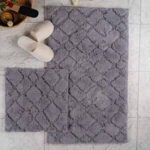 طقم دعاسة أرضية فيانا تركي فرو - قطعتين - رمادي