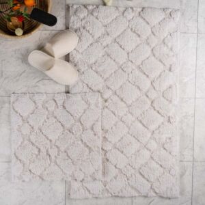 طقم دعاسة أرضية فيانا تركي فرو - قطعتين - كريمي