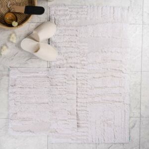 طقم دعاسة أرضية نورا تركي فرو - قطعتين - كريمي