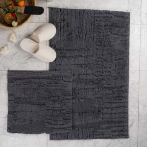 طقم دعاسة أرضية نورا تركي فرو - قطعتين - أسود