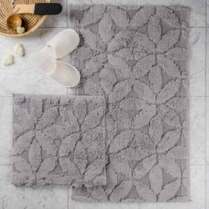 طقم دعاسة أرضية برلين تركي فرو - قطعتين - رمادي فاتح