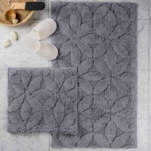 طقم دعاسة أرضية برلين تركي فرو - قطعتين - رمادي