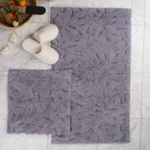 طقم دعاسة أرضية لوتس تركي فرو - قطعتين - رمادي