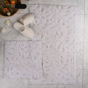 طقم دعاسة أرضية لوتس تركي فرو - قطعتين - كريمي