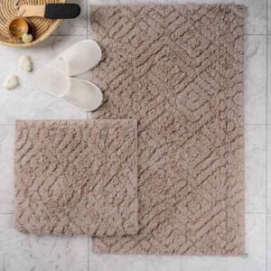 طقم دعاسة أرضية بيجونيا تركي فرو - قطعتين - بيج