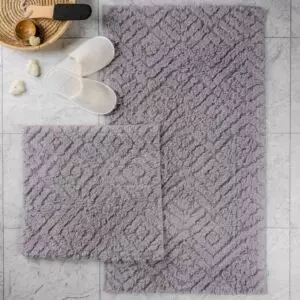 طقم دعاسة أرضية بيجونيا تركي فرو - قطعتين رمادي فاتح