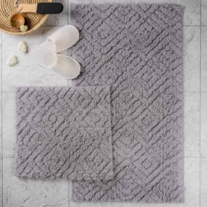 طقم دعاسة أرضية بيجونيا تركي فرو - قطعتين رمادي فاتح