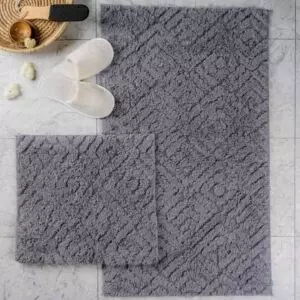 طقم دعاسة أرضية بيجونيا تركي فرو - قطعتين - رمادي