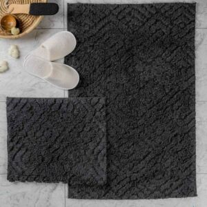 طقم دعاسة أرضية بيجونيا تركي فرو - قطعتين - أسود