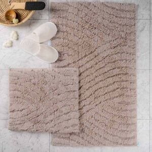 طقم دعاسة أرضية روما تركي فرو - قطعتين - بيج