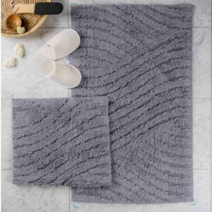 طقم دعاسة أرضية روما تركي فرو - قطعتين - رمادي