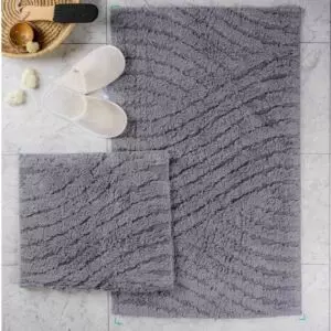 طقم دعاسة أرضية روما تركي فرو - قطعتين - رمادي