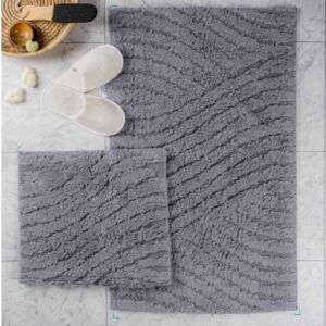 طقم دعاسة أرضية روما تركي فرو - قطعتين - رمادي