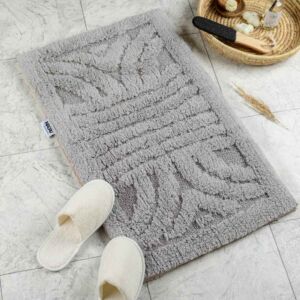 دعاسة أرضية هيرينج بون تركي فرو 50x80 سم - رمادي فاتح