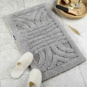 دعاسة أرضية هيرينج بون تركي فرو 50x80 سم - رمادي فاتح