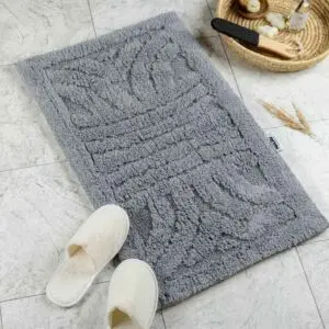 دعاسة أرضية هيرينج بون تركي فرو 50x80 سم - رمادي