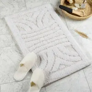 دعاسة أرضية هيرينج بون تركي فرو 50x80 سم - كريمي