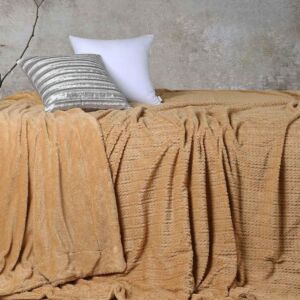 بطانية مانشستر خفيفة فرو مفرد ونص 230 × 180 سم - بيج