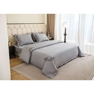 طقم لحاف مزدوج صيفي مزن - 7 قطع - رمادي