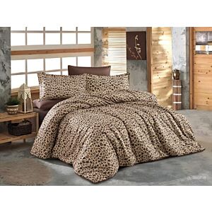 طقم لحاف مزدوج قطن صيفي امازون - 6 قطع - بني