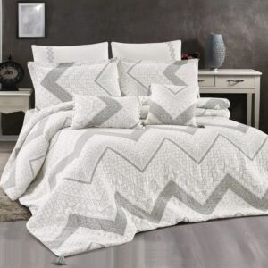 طقم لحاف مزدوج صيفي كيروين - 8 قطع - أبيض