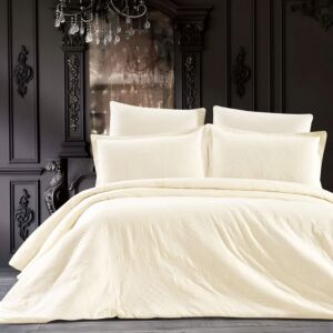 طقم لحاف مزدوج صيفي مايني - 6 قطع - كريمي