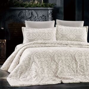 طقم لحاف مزدوج صيفي مايني - 6 قطع - رمادي فاتح