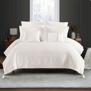 طقم لحاف مزدوج صيفي رولاند - 8 قطع - أبيض