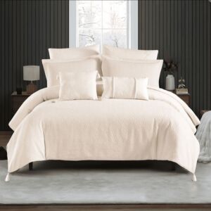 طقم لحاف مزدوج صيفي رولاند - 8 قطع - كريمي